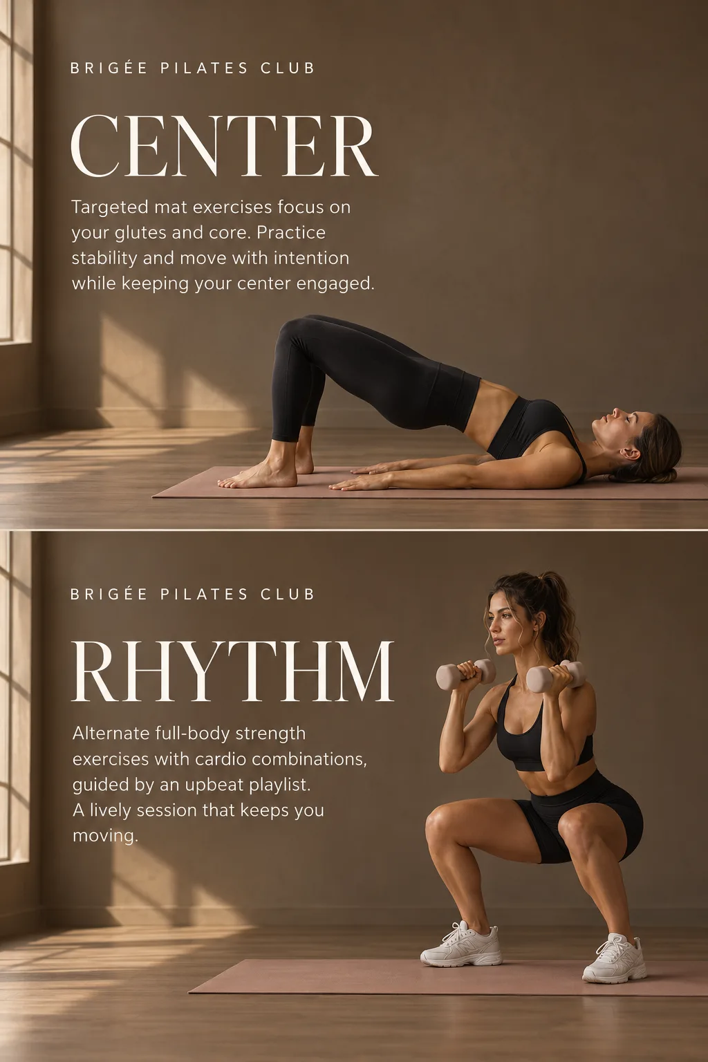 Center y Rhythm en BRIGÉE Pilates Club